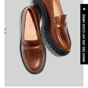 Madewell Bradley lug sole loafer leather brown 9.5